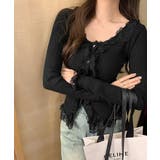 レースUネックリブニットカーディガン | by muni:r | 詳細画像8