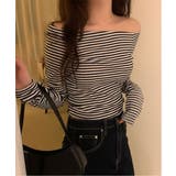 ストライプオフショルダーTシャツ | by muni:r | 詳細画像6 