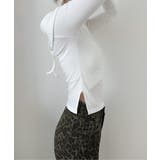 スリットオフショルダーストラップロングTシャツ | by muni:r | 詳細画像21