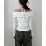 スリットオフショルダーストラップロングTシャツ | by muni:r | 詳細画像22