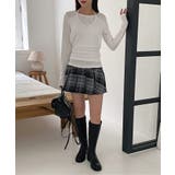 ハーフプリーツチェックスカート | by muni:r | 詳細画像2 