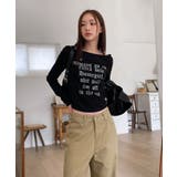 レタリングショルダーストラップロングTシャツ | by muni:r | 詳細画像10