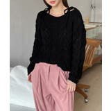 ショルダーリボンケーブルルーズニット | by muni:r | 詳細画像14 