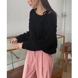 ショルダーリボンケーブルルーズニット | by muni:r | 詳細画像17 