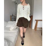 ショルダーリボンケーブルルーズニット | by muni:r | 詳細画像22 