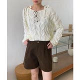 ショルダーリボンケーブルルーズニット | by muni:r | 詳細画像25 