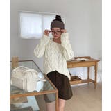 ショルダーリボンケーブルルーズニット | by muni:r | 詳細画像29 