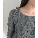 ショルダーリボンケーブルルーズニット | by muni:r | 詳細画像31 