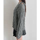 ショルダーリボンケーブルルーズニット | by muni:r | 詳細画像32 