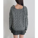 ショルダーリボンケーブルルーズニット | by muni:r | 詳細画像33 