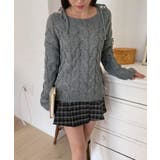 ショルダーリボンケーブルルーズニット | by muni:r | 詳細画像4 