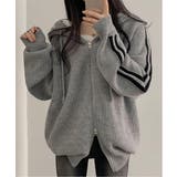 トラックラインニットフードジップアップ | by muni:r | 詳細画像10