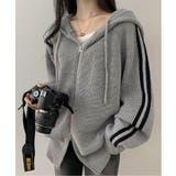 トラックラインニットフードジップアップ | by muni:r | 詳細画像13