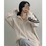 トラックラインニットフードジップアップ | by muni:r | 詳細画像2