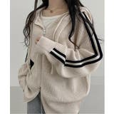 トラックラインニットフードジップアップ | by muni:r | 詳細画像3