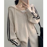 トラックラインニットフードジップアップ | by muni:r | 詳細画像6