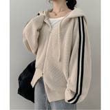 トラックラインニットフードジップアップ | by muni:r | 詳細画像7