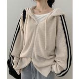 トラックラインニットフードジップアップ | by muni:r | 詳細画像8