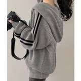 トラックラインニットフードジップアップ | by muni:r | 詳細画像9