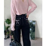 ブラック | リボン刺繍ポケットパンツ | by muni:r