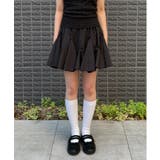 ブラック | リボンポイントラッフルバンディングスカート 2025 SS | by muni:r
