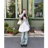 ホワイト | リボンポイントラッフルバンディングスカート 2025 SS | by muni:r