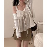 チェック シャーリング フリルストラップキャミソール | by muni:r | 詳細画像10 