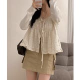 チェック シャーリング フリルストラップキャミソール | by muni:r | 詳細画像9 