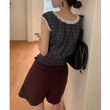 ヴィンテージチェックレースブラウス | by muni:r | 詳細画像5