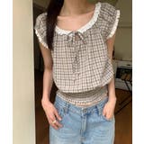 ヴィンテージチェックレースブラウス | by muni:r | 詳細画像8