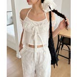 レースシースルーレイヤードホルターブラウス T | by muni:r | 詳細画像14