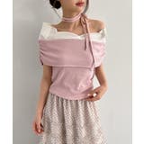 オフショルシャツタイ付き半袖Tシャツ | by muni:r | 詳細画像16