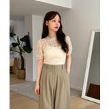 シースルーレースフリル半袖ブラウス | by muni:r | 詳細画像18 