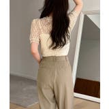 シースルーレースフリル半袖ブラウス | by muni:r | 詳細画像19 