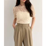 シースルーレースフリル半袖ブラウス | by muni:r | 詳細画像20 