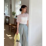 シースルーレースフリル半袖ブラウス | by muni:r | 詳細画像3 