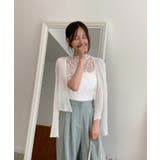 シースルーレースフリル半袖ブラウス | by muni:r | 詳細画像8 