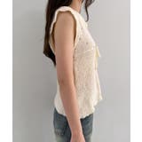 パンチングリボンフリルキャップスリーブニット | by muni:r | 詳細画像11