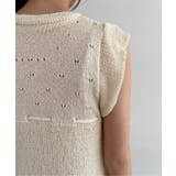 パンチングリボンフリルキャップスリーブニット | by muni:r | 詳細画像12