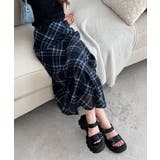 チェックフレアロングスカート | by muni:r | 詳細画像1 