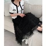 クリームウェーブシフォンマキシスカート | by muni:r | 詳細画像14 