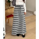 ストライプフレアマキシスカート/2025 AW COLLECTION | by muni:r | 詳細画像1 