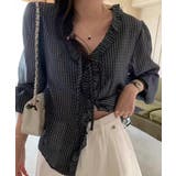 チェックラッフルブラウス/2025 AW COLLECTION | by muni:r | 詳細画像1 