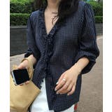 チェックラッフルブラウス/2025 AW COLLECTION | by muni:r | 詳細画像5 