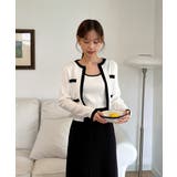 【着用動画あり 3色展開】配色クロップド ニットカーディガン | by muni:r | 詳細画像17