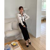 【着用動画あり 3色展開】配色クロップド ニットカーディガン | by muni:r | 詳細画像18