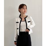 【着用動画あり 3色展開】配色クロップド ニットカーディガン | by muni:r | 詳細画像24