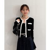 【着用動画あり 3色展開】配色クロップド ニットカーディガン | by muni:r | 詳細画像26