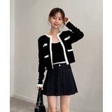 【着用動画あり 3色展開】配色クロップド ニットカーディガン | by muni:r | 詳細画像28