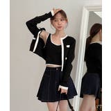 【着用動画あり 3色展開】配色クロップド ニットカーディガン | by muni:r | 詳細画像32